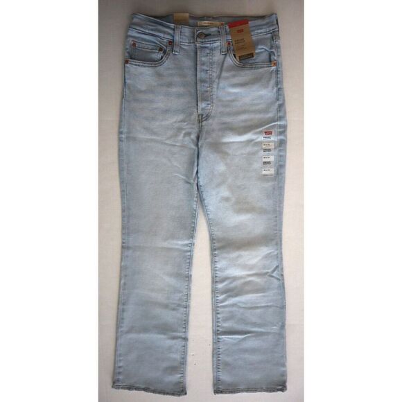 Levi's Women's Sz 30 x 33 Light Blue High Rise Ribcage Bootcut Denim Jeans - Picture 1 of 8